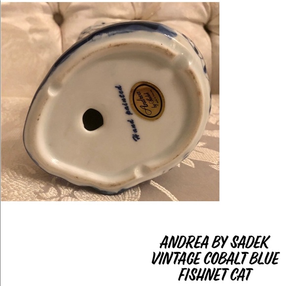 ANDREA BY SADEK VINTAGE COBALT BLUE FISHNET CAT - Picture 6 of 7